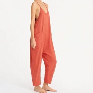 Free People Hot Shot Onesie FP Movement Coral Boho Slouchy Oversized Comfy Sz M